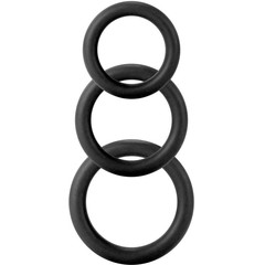  Набор из 3 чёрных эрекционных колец разного диаметра Twiddle Rings 