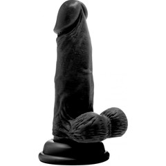  Чёрный фаллоимитатор Realistic Cock 6 With Scrotum 15 см 