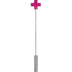  Розовая шлёпалка Leather Cross Tiped Crop с наконечником-крестом 56 см 