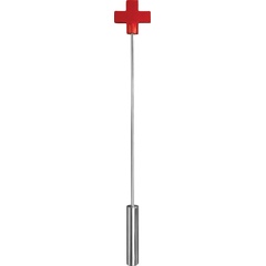  Красная шлёпалка Leather Cross Tiped Crop с наконечником-крестом 56 см 