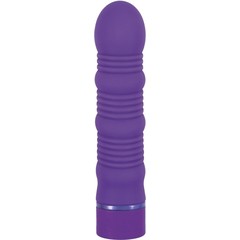  Фиолетовый ребристый вибромассажёр Maxx Power Vibe 19 см 