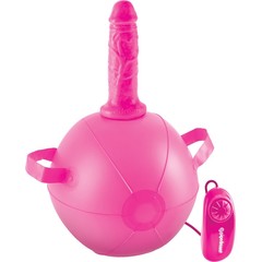  Розовый надувной мяч с вибронасадкой Vibrating Mini Sex Ball 15,2 см 