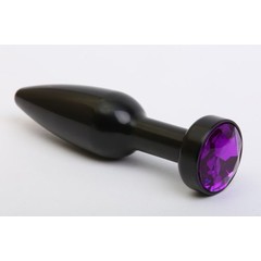  Чёрная удлинённая пробка с фиолетовым кристаллом 11,2 см 