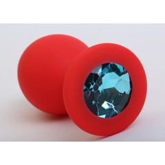  Красная силиконовая пробка с голубым стразом 8,2 см 
