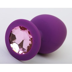  Фиолетовая силиконовая пробка с розовым стразом 9,5 см 