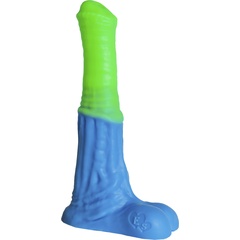 Зелёно-голубой фаллоимитатор Пегас Medium 24 см 