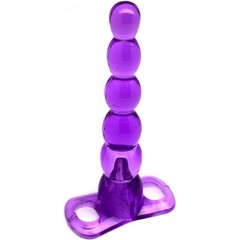  Фиолетовый анальный конус из 5 шариков 16 см 