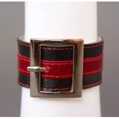  Чёрно-красный браслет с квадратной пряжкой 