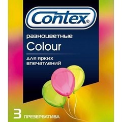  Разноцветные презервативы CONTEX Colour 3 шт 