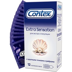  Презервативы с крупными точками и рёбрами Contex Extra Sensation 12 шт 