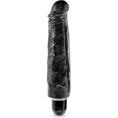  Чёрный вибратор-реалистик 7 Vibrating Stiffy 21,6 см 