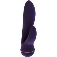  Фиолетовый вибратор Nim с клиторальным отростком 18,8 см 