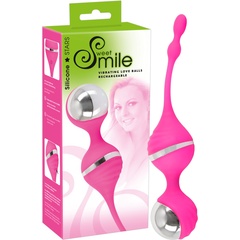  Розовые вагинальные шарики с вибрацией Smile 