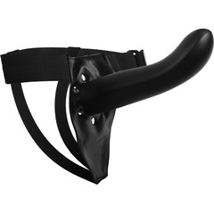  Чёрный полый страпон Vixen G-Spot Hollow Strap On Harness 17,8 см 