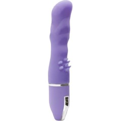  Фиолетовый вибратор PURRFECT SILICONE DELUXE VIBE с шипиками в основании 15 см 