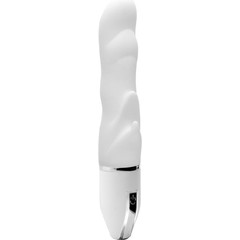  Белый волнообразный вибратор PURRFECT SILICONE DELUXE VIBE 15 см 