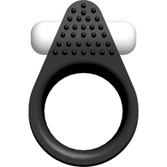  Чёрное эрекционное кольцо LIT-UP SILICONE STIMU RING 1 BLACK 