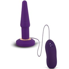  Фиолетовая анальная вибропробка APEX BUTT PLUG SMALL PURPLE 14 см 