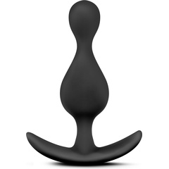  Чёрная фигурная анальная пробка Luxe Explore 11,4 см 