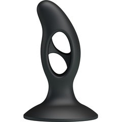  Чёрный массажёр простаты Silicone Butt Plug 9,3 см 