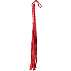  Красная веревочная плеть с ручкой из полиуретана Cotton String Flogger 50 см 