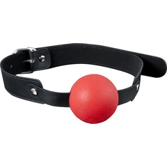  Красный силиконовый кляп-шар с ремешками из полиуретана Solid Silicone Ball Gag 
