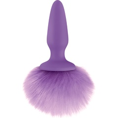  Фиолетовая анальная пробка с фиолетовым заячьим хвостом Bunny Tails Purple 