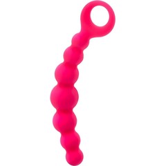  Розовый анальный стимулятор с ручкой-кольцом 