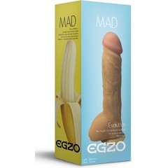 Большой реалистичный фаллоимитатор Mad Banana с мошонкой 23,5 см 