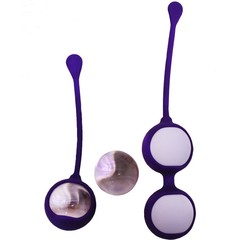  Фиолетовые вагинальные шарики Cosmo Balls с парой сменных шаров 