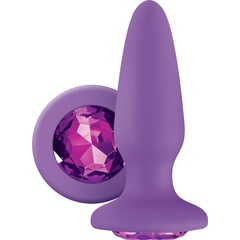  Фиолетовая анальная пробка с фиолетовым кристаллом Glams Purple Gem 10,4 см 