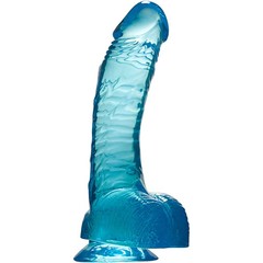  Голубой гелевый фаллоимитатор Aqua Quartz 20 см 