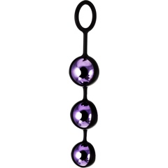  Фиолетово-черные тройные вагинальные шарики TOYFA A-toys 