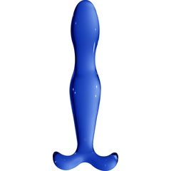  Синий стеклянный стимулятор Elegance 18 см 