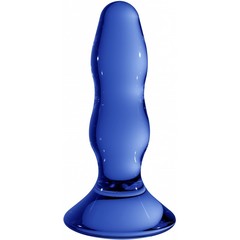  Синяя стеклянная анальная пробка Pleaser 11,5 см 
