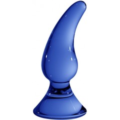  Синяя стеклянная анальная пробка Genius 11,5 см 