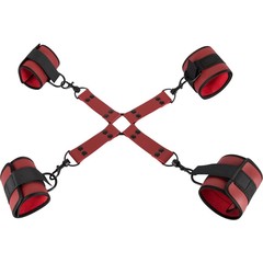  Красно-черная фиксация крестовая для рук и ног Bondage Set 