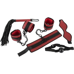  Красно-черный набор из 5 предметов для БДСМ-игр 