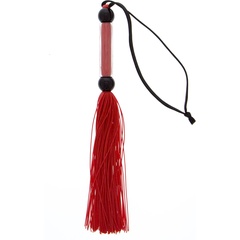  Красная мини-плеть из силикона и акрила SILICONE FLOGGER WHIP 25,6 см 