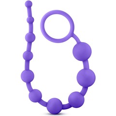  Фиолетовая анальная цепочка Luxe Silicone 10 Beads 31,8 см 