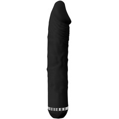  Чёрный вибратор-реалистик без мошонки PURRFECT SILICONE DELUXE 8INCH 20 см 