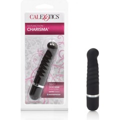  Чёрный мини-вибратор 10-Function Charisma Tryst 12 см 