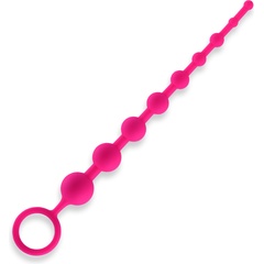  Розовая анальная цепочка из 9 шариков 30 см 