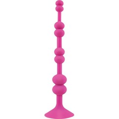  Розовая анальная цепочка с присоской PERLES DASPIRE 22 см 