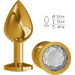  Золотистая средняя пробка с прозрачным кристаллом 8,5 см 