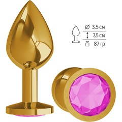  Золотистая средняя пробка с розовым кристаллом 8,5 см 
