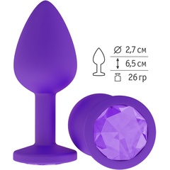  Фиолетовая силиконовая пробка с фиолетовым кристаллом 7,3 см 