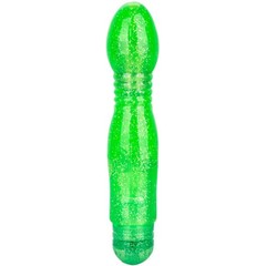  Зеленый вибратор с блёстками Twinkle Teaser 16 см 