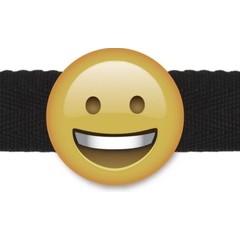  Кляп-смайлик Smiley Emoji с черными лентами 