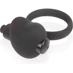  Чёрное эрекционное кольцо с вибрацией Sex Expert 